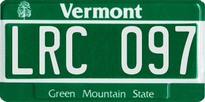 VT license plate LRC097