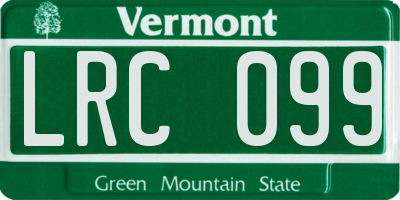 VT license plate LRC099