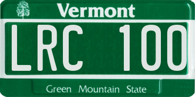 VT license plate LRC100