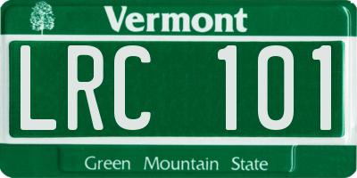 VT license plate LRC101