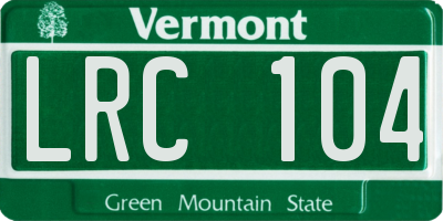 VT license plate LRC104