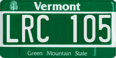 VT license plate LRC105
