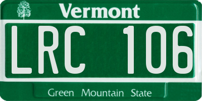VT license plate LRC106
