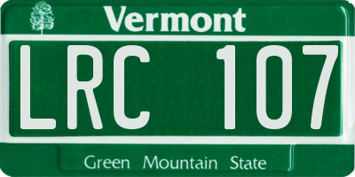 VT license plate LRC107