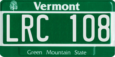 VT license plate LRC108