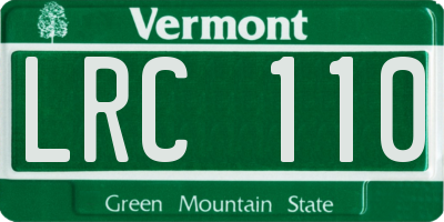 VT license plate LRC110
