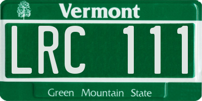 VT license plate LRC111
