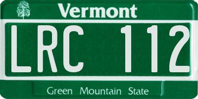VT license plate LRC112