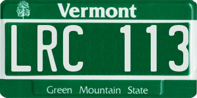 VT license plate LRC113