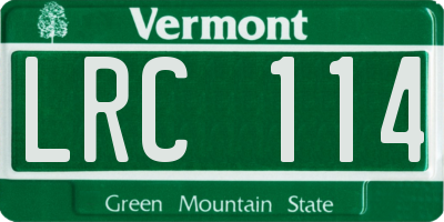 VT license plate LRC114