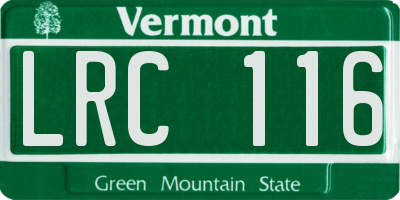 VT license plate LRC116