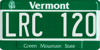 VT license plate LRC120