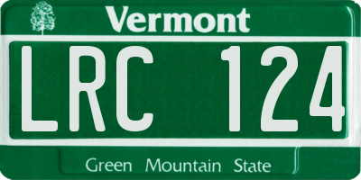 VT license plate LRC124
