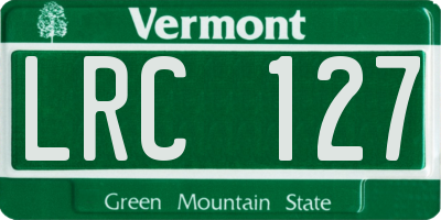VT license plate LRC127