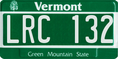 VT license plate LRC132