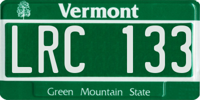VT license plate LRC133