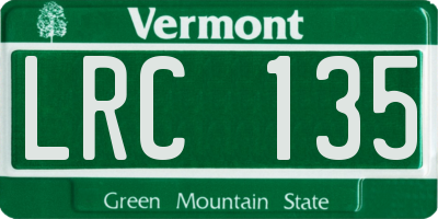 VT license plate LRC135