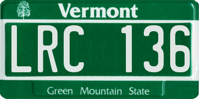 VT license plate LRC136