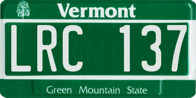 VT license plate LRC137