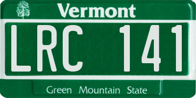 VT license plate LRC141