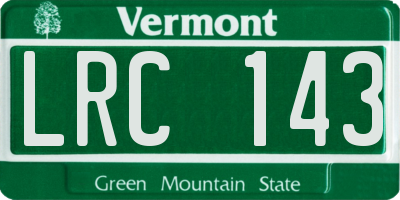 VT license plate LRC143