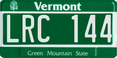VT license plate LRC144