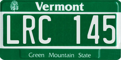 VT license plate LRC145