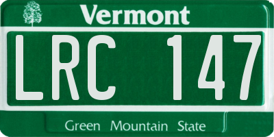 VT license plate LRC147