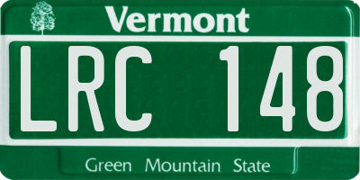 VT license plate LRC148