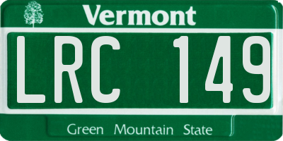 VT license plate LRC149