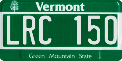 VT license plate LRC150