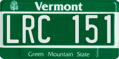 VT license plate LRC151