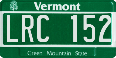 VT license plate LRC152