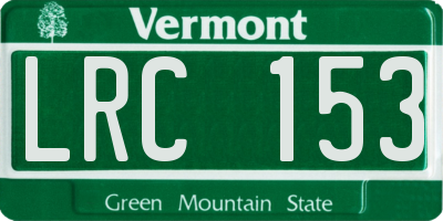 VT license plate LRC153