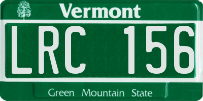VT license plate LRC156