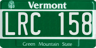 VT license plate LRC158