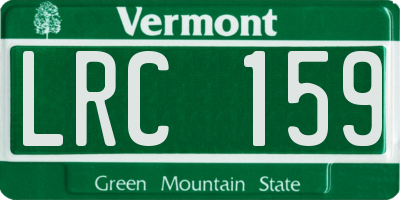 VT license plate LRC159