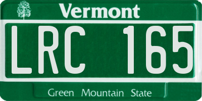 VT license plate LRC165