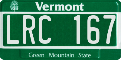 VT license plate LRC167