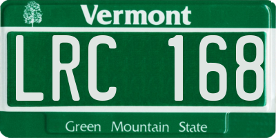 VT license plate LRC168