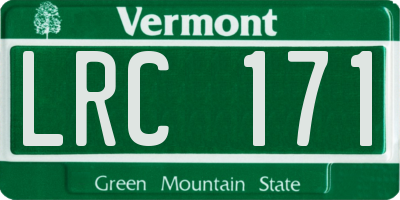 VT license plate LRC171