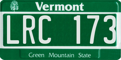 VT license plate LRC173