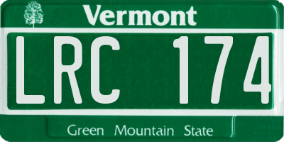 VT license plate LRC174