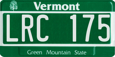 VT license plate LRC175