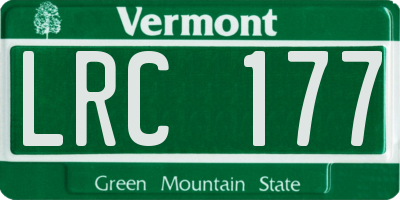 VT license plate LRC177