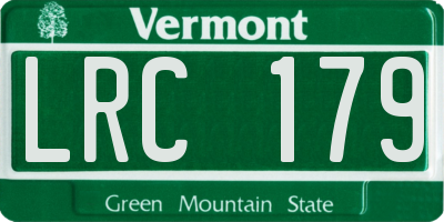 VT license plate LRC179