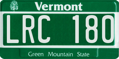 VT license plate LRC180
