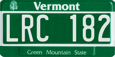 VT license plate LRC182