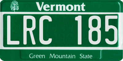 VT license plate LRC185