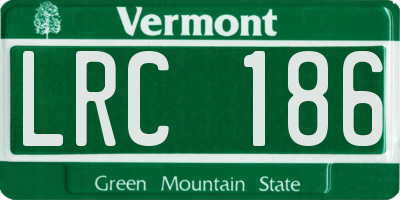 VT license plate LRC186